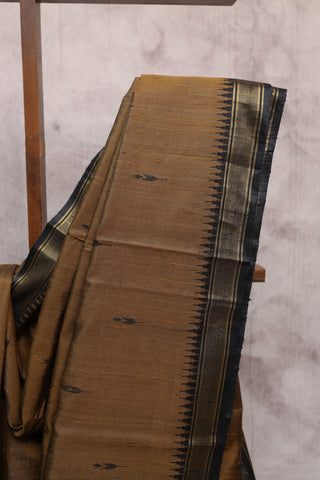 Khaki Brown Raw Silk Saree-SRKBRSS248