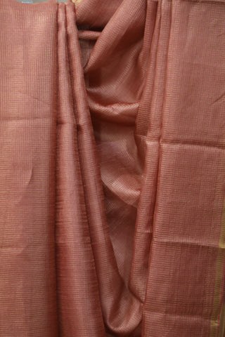 Peach Tussar Silk Saree - SRPTSS970