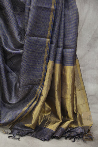 Blue Tussar Silk Saree - SRBTSS967