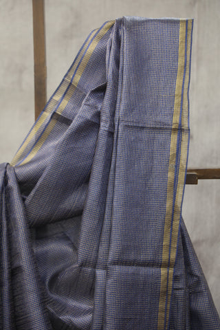 Blue Tussar Silk Saree - SRBTSS967