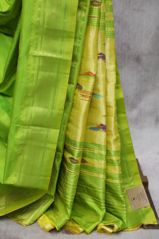 Neon Green Silk Paithani Saree - SRNGSPS483