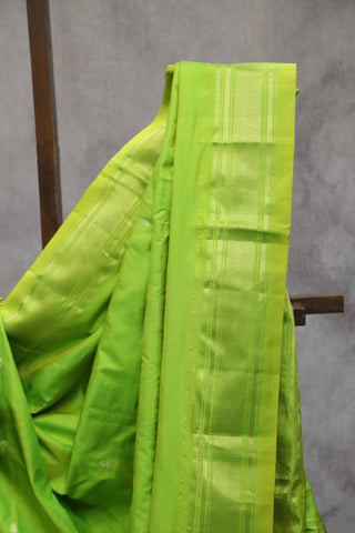 Neon Green Silk Paithani Saree - SRNGSPS483