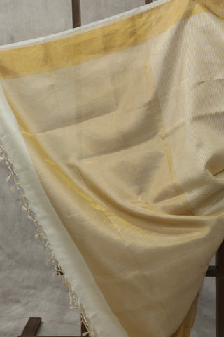 Beige-Gold Tussar Silk Saree - SRBGTSS963