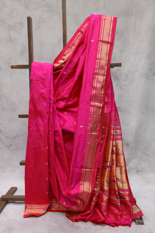 Pink Silk Paithani Saree - SRPSPS482