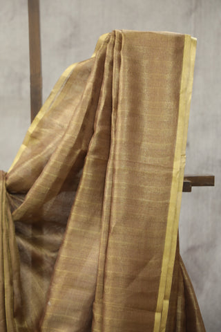 Two Tone Brown Tussar Silk Saree - SRTTBTSS974