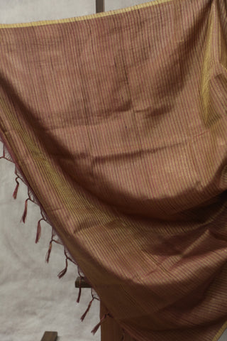 Two Tone Burgundy Tussar Silk Saree - SRTTBTSS973