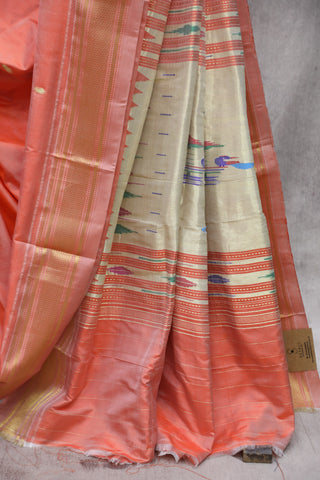 Peach Silk Paithani Saree - SRPSPS511