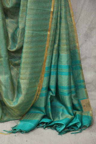 Two Tone Green Tussar Silk Saree - SRTTGTSS966