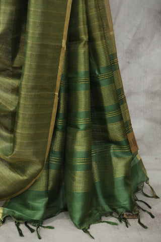 Two Tone Green Tussar Silk Saree - SRTTGTSS964