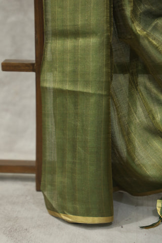 Two Tone Green Tussar Silk Saree - SRTTGTSS964