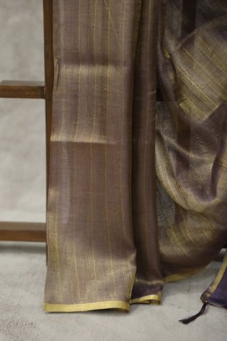 Two Tone Purple Tussar Silk Saree - SRTTPTSS965