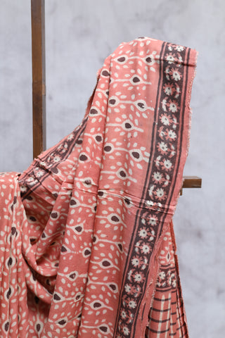 Peach HBP Modal Silk Saree-SRPMSS329