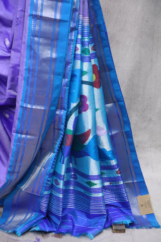 Two Tone Purple Silk Paithani Saree - SRTTPSPS508