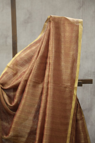 Two Tone Wine Tussar Silk Saree - SRTTPTSS968