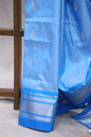 Two Tone Blue Silk Paithani Saree - SRTTBSPS506