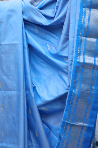 Two Tone Blue Silk Paithani Saree - SRTTBSPS506