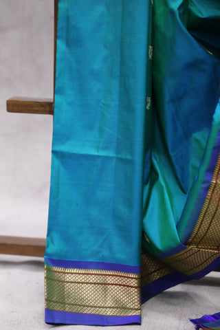 Turquoise Blue Silk Paithani Saree - SRTTGSPS485