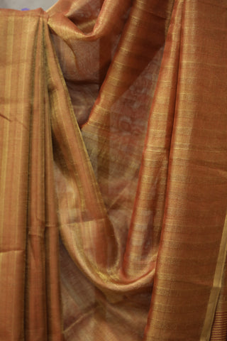 Two Tone Peach Tussar Silk Saree - SRTTPTSS961