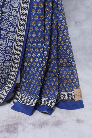 Royal Blue HBP Cotton Saree-SRRBCS1022