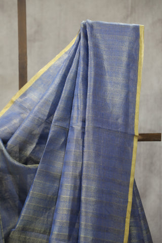 Two Tone Blue Tussar Silk Saree - SRTTBTSS982