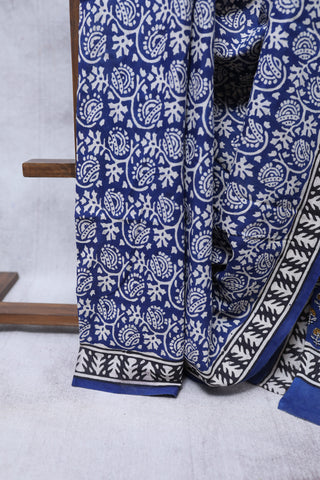 Royal Blue HBP Cotton Saree-SRRBCS1022