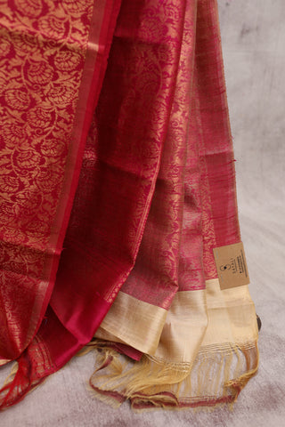 Cream Raw Silk Saree-SRCRSS261