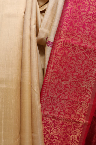 Cream Raw Silk Saree-SRCRSS261