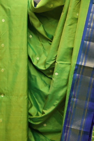 Grass Green Silk Paithani Saree - SRGGSPS496