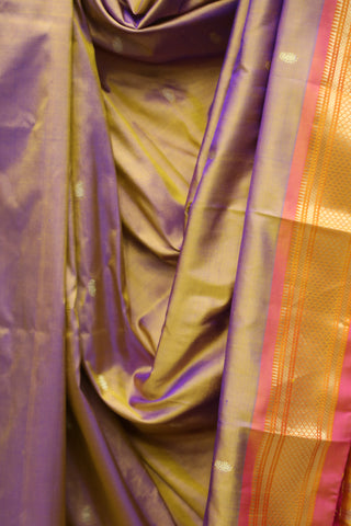 Two Tone Purple Silk Paithani Saree - SRTTPSPS495