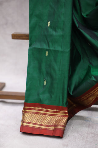 Dark Green Silk Paithani Saree - SRDGSPS498