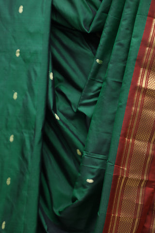 Dark Green Silk Paithani Saree - SRDGSPS498