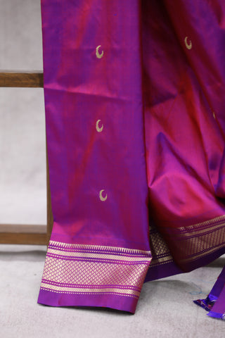 Two Tone Magenta Silk Paithani Saree - SRTTMSPS500