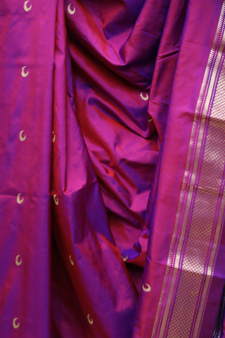 Two Tone Magenta Silk Paithani Saree - SRTTMSPS500