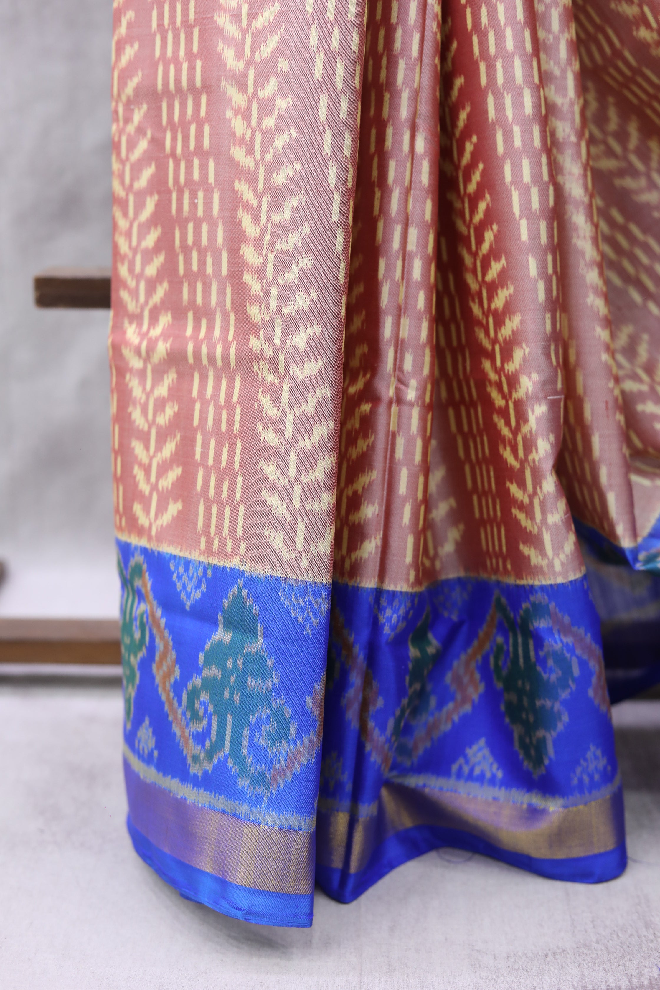 Dusty Red Rajkot Patola Silk Saree - SRDRRPSS280