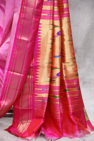 Two Tone Pink Silk Paithani Saree - SRTTPSPS499