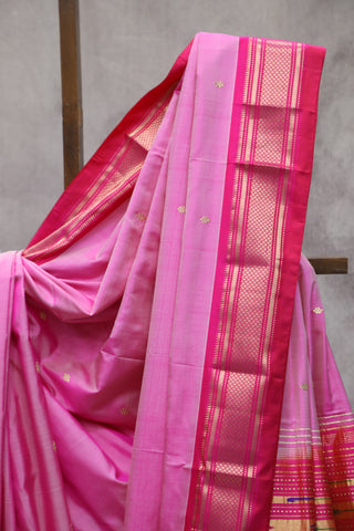 Two Tone Pink Silk Paithani Saree - SRTTPSPS499