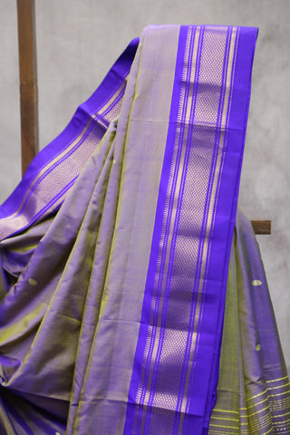 Two Tone Blue Silk Paithani Saree - SRTTBSPS501