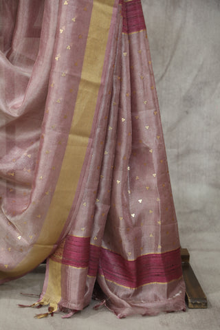 Lavender Sequin Tissue Tussar Silk Saree - SRLSTTSS237