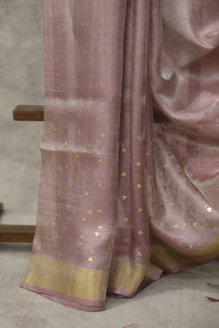 Lavender Sequin Tissue Tussar Silk Saree - SRLSTTSS237