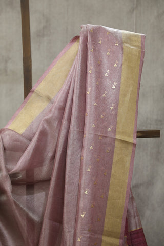 Lavender Sequin Tissue Tussar Silk Saree - SRLSTTSS237