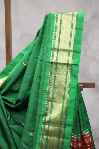 Green Silk Paithani Saree - SRGSPS492