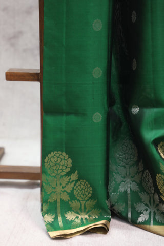 Dark Green Soft Silk Saree - SRDGSSS243