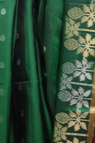 Dark Green Soft Silk Saree - SRDGSSS243