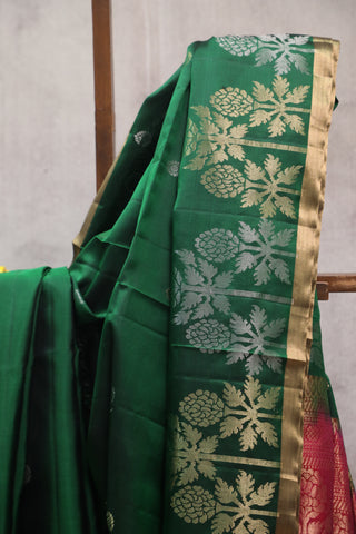 Dark Green Soft Silk Saree - SRDGSSS243