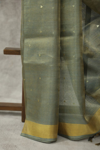 Green Sequin Tissue Tussar Silk Saree - SRGSTTSS240