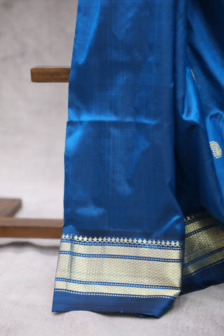 Peacock Blue Silk Paithani Saree - SRPBSPS487