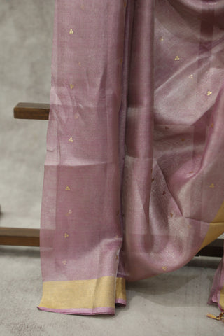 Pink Sequin Tissue Tussar Silk Saree - SRPSTTSS241