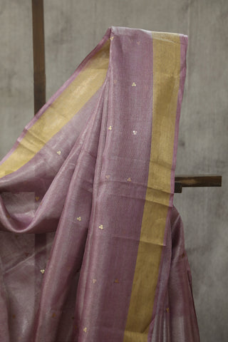 Pink Sequin Tissue Tussar Silk Saree - SRPSTTSS241