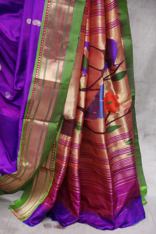 Purple Silk Paithani Saree - SRPSPS488