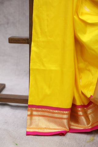 Yellow Silk Paithani Saree - SRYSPS493